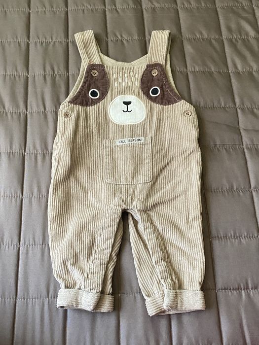 Дитячий вельветовий комбінезон з ведмедиком на 62 см