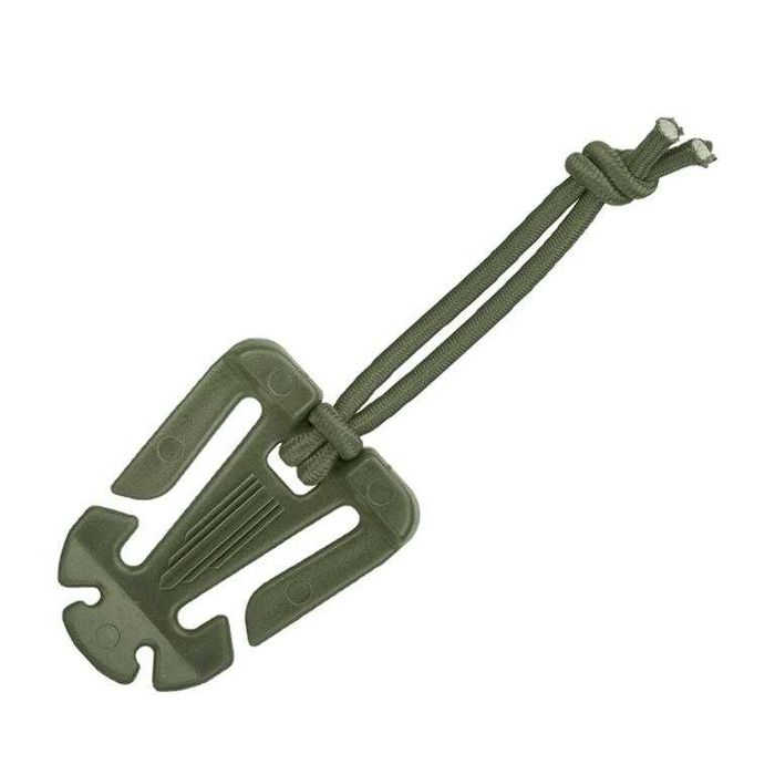 Camo - Klamra z linką Molle WEB oliwkowa zielona 5szt