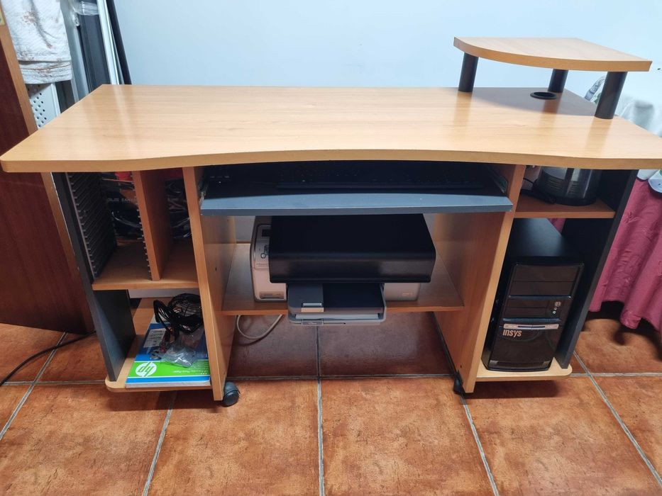 Secretaria Madeira Para Escritório com Rodas