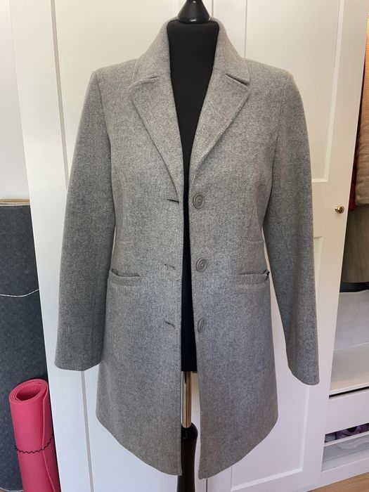 Plaszcz jesienny szary welna DUSSI S