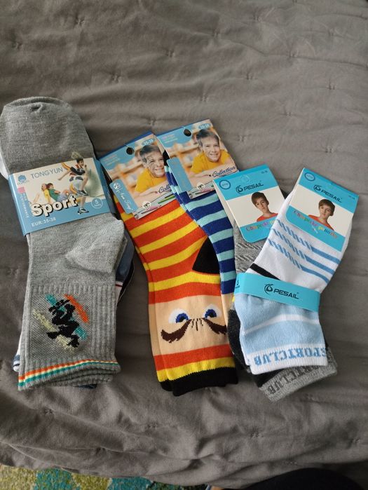 Skarpety chłopięce 8 par bawełniane rozmiar 35-38