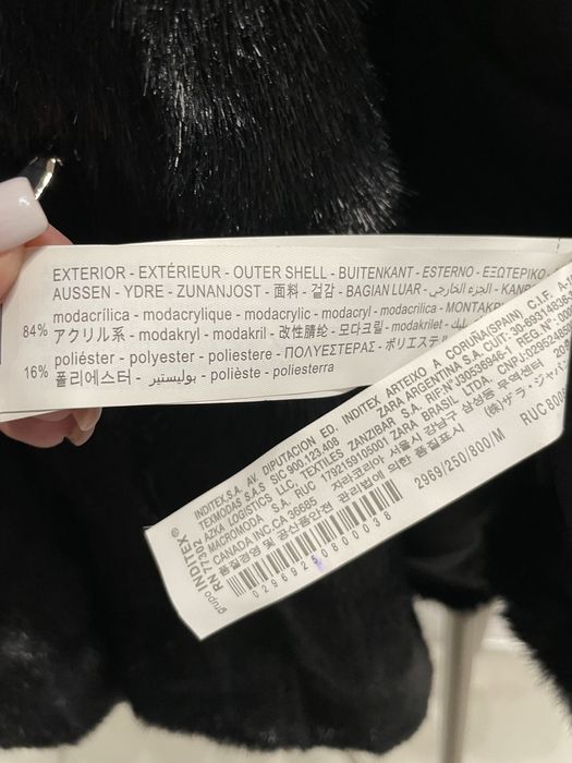 Zara Futerko futro sztuczne M/38 czarne