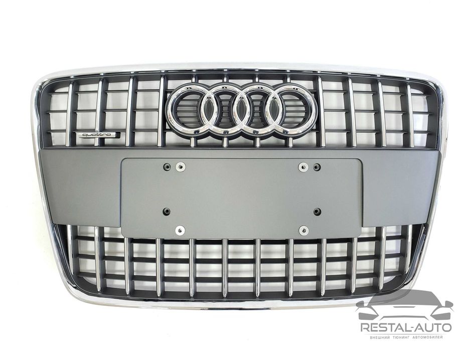 Решітка радиатора Audi Q7 2005-2015год Серая с хромом в стиле S-Line
