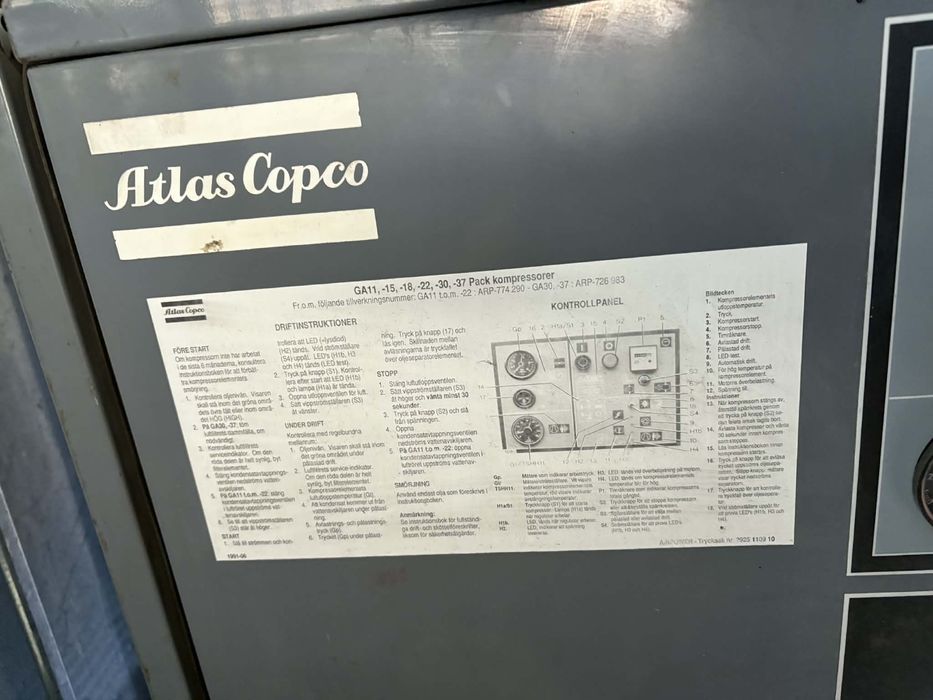 Kompressor śrubowy Atlas Copco GA 22 kw