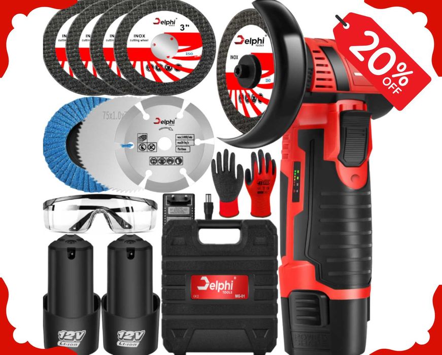 Nowa Kątówka SZLIFIERKA KĄTOWA Akumulatorowa Bezszczotkowa 2AKU (-20%)