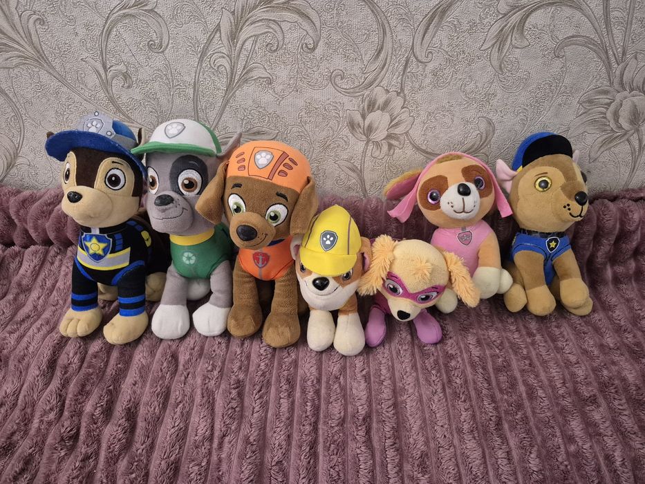 PAW PATROL Щенячий патруль Скай Гонщик Роки Зума Крем м'які іграшки ез