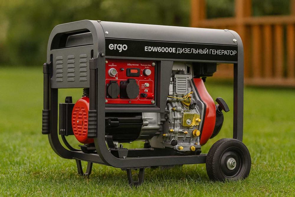 Дизельний генератор ERGO 6кВт на колесах генератор дизельный для дома