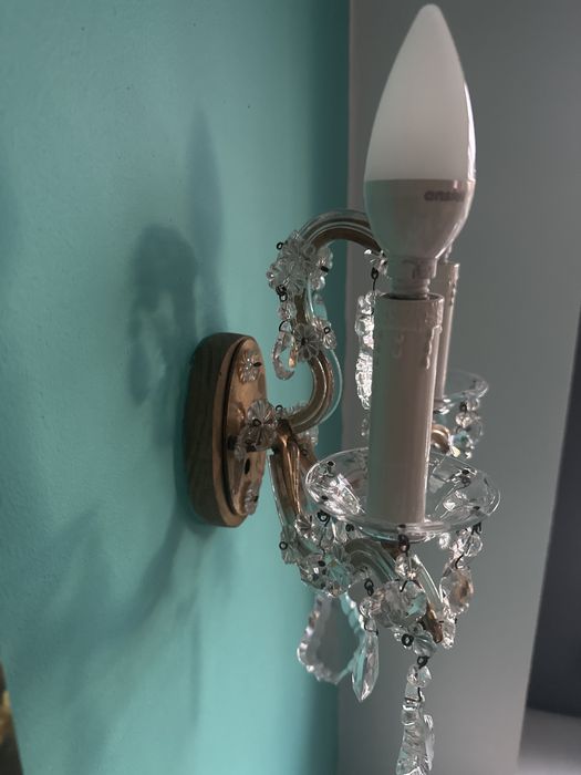 Żyrandol i kinkiety kryształowe