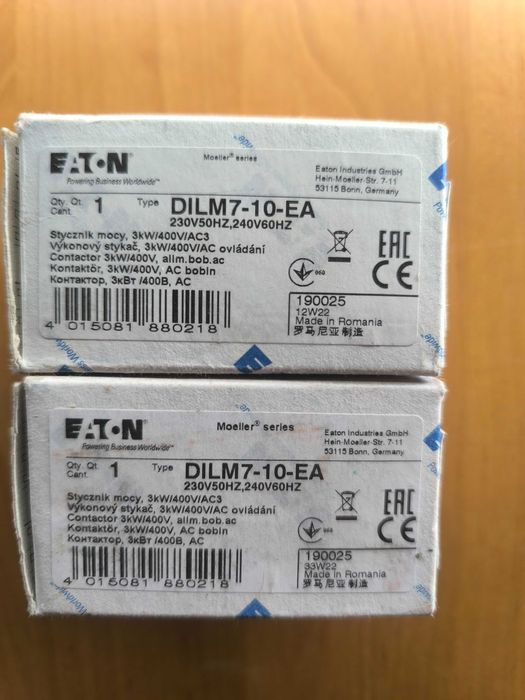 Stycznik mocy Eaton Moeller® serii DILM o oznaczeniu DILM7-10-EA