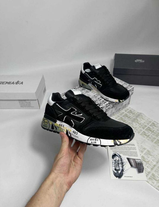 (БЕЗ ПЕРЕДОПЛАТИ) Кроссовки Premiata кросівки преміата премиата чорні