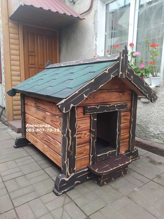 Утепленная будка под старину для большой собаки ( домик )