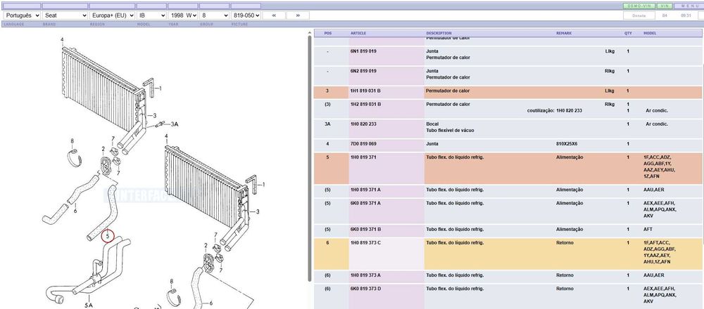 Peças/Material SEAT Ibiza 6k