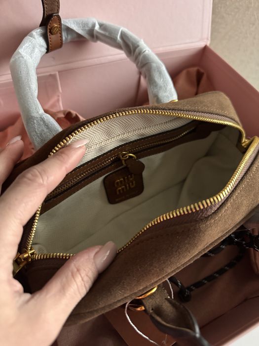 Сумка із натуральної замші Miu miu | магнітна коробка