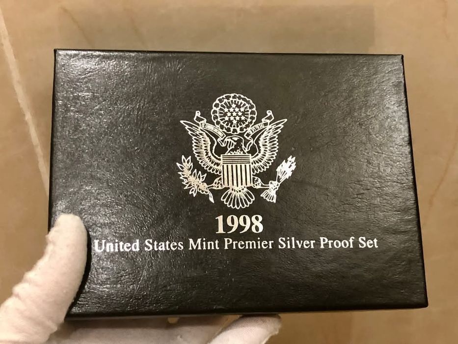 ПРУФ сет монет США 1998р. Складень. Сертифікат. СРІБЛО.