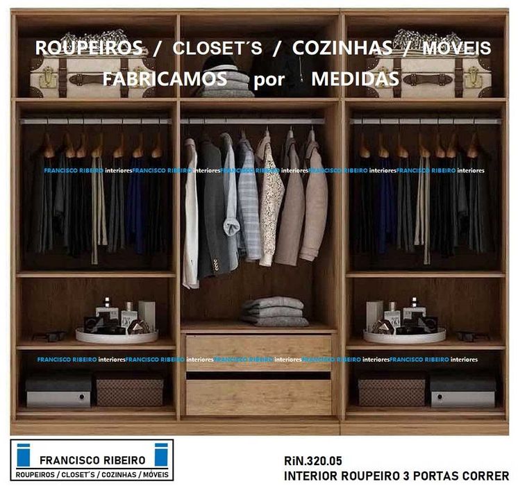 Roupeiros 3 portas de correr