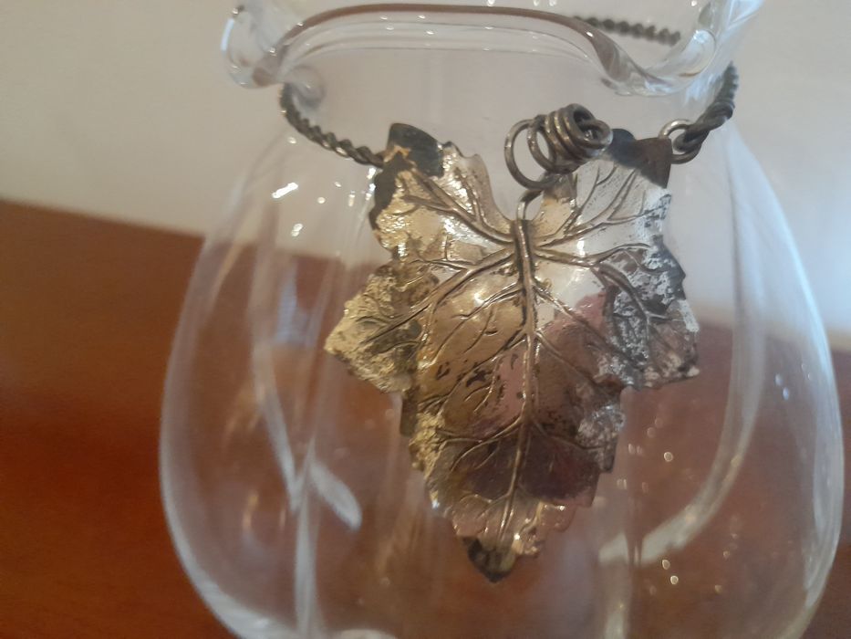 Jarras em cristal com parra em prata laminada