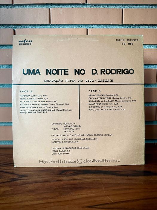 Disco vinil Uma noite no D. Rodrigo Fado