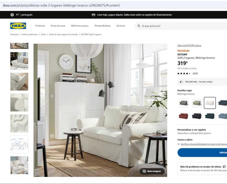 Sofá Ektorp de 2 lugares (IKEA)