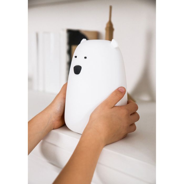 Miś Duży Lampka Silikonowa z Pilotem Niebieska - Rabbit & Friends