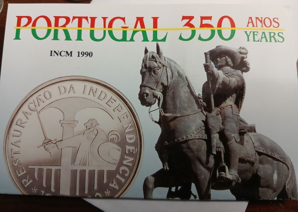 Moeda prata 100 escudos 350 anos