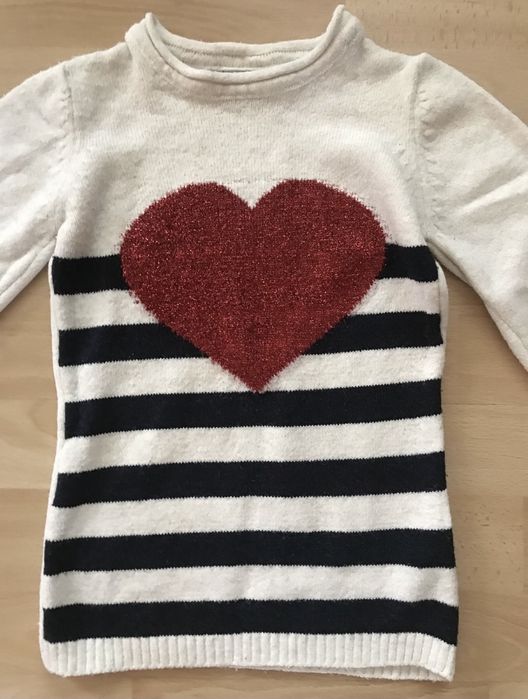 Тепла гарна турецька подовжена  кофта, светрик для дівчаток на ріст 98