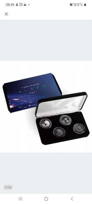 Набор серебряных монет alien тираж1000 шт.