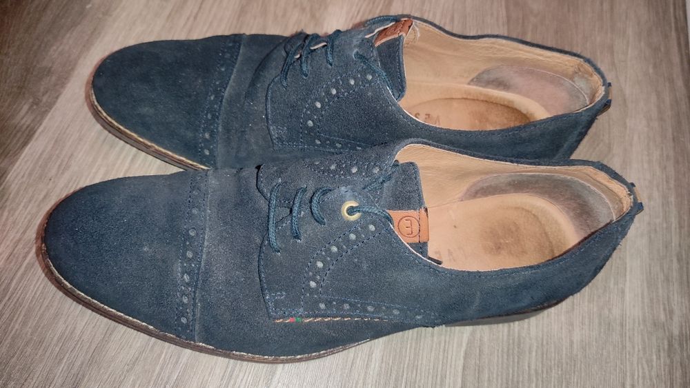 Sapatos formais 42 camurça azul - Manuel Alves