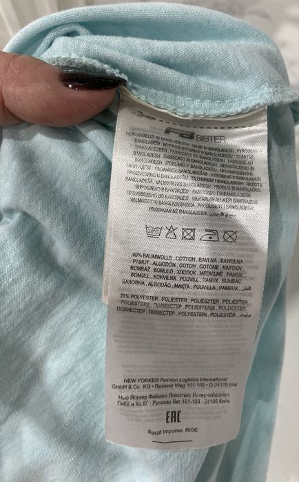 Pastelowa turkusowa bluzka fishbone s-m bawełna