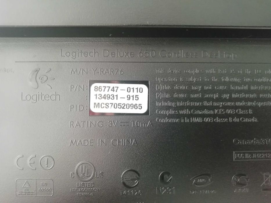 Logitech Wireless Keyboard and Mouse64551114886274124