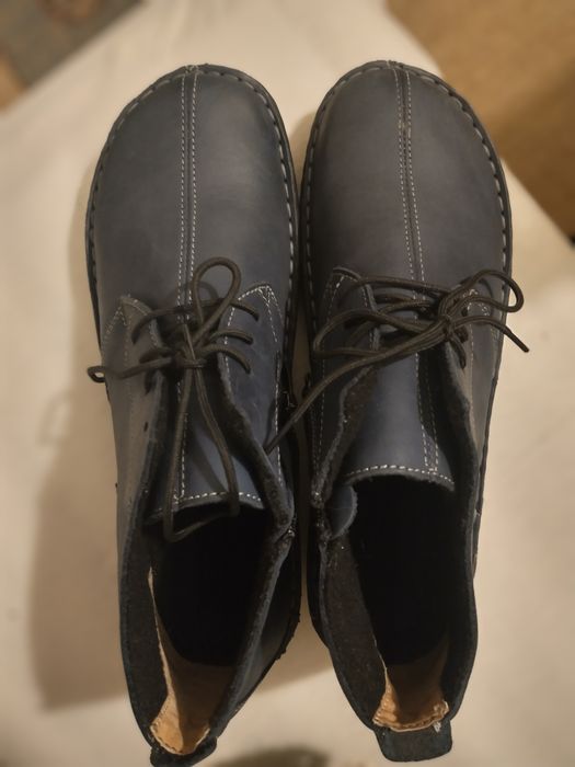 botki damskie skórzane 26 cm,granat