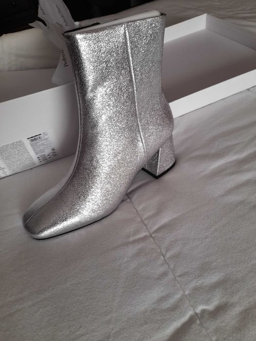 Botas prata em pele Pedro del Hierro