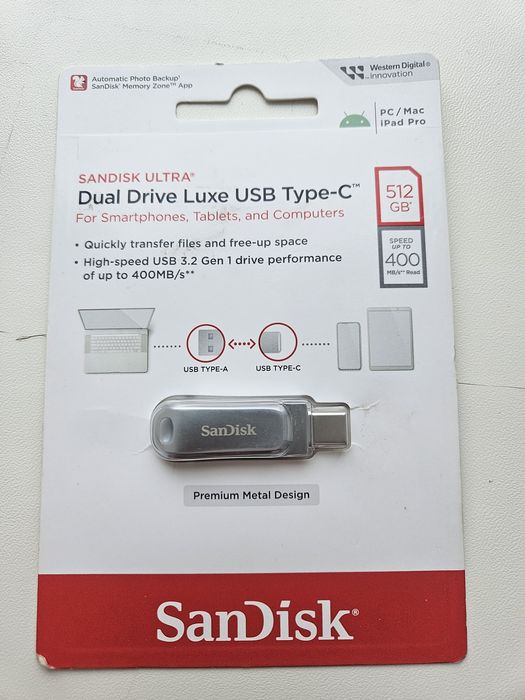 SanDisk Ultra Dual Luxe Type-C 512GB USB 3.1 Silver