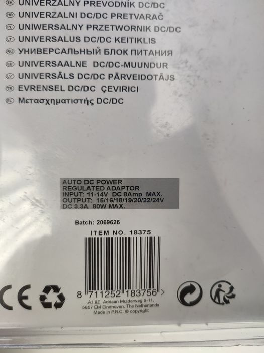 Uniwersalna ładowarka do laptopa 12V max 80W
