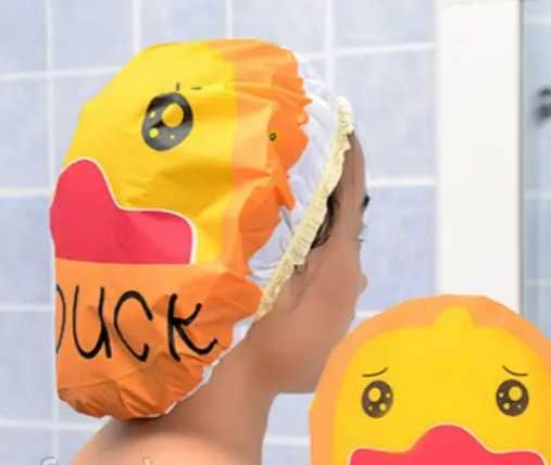 Шапочка для душа многоразовая с ярким принтом