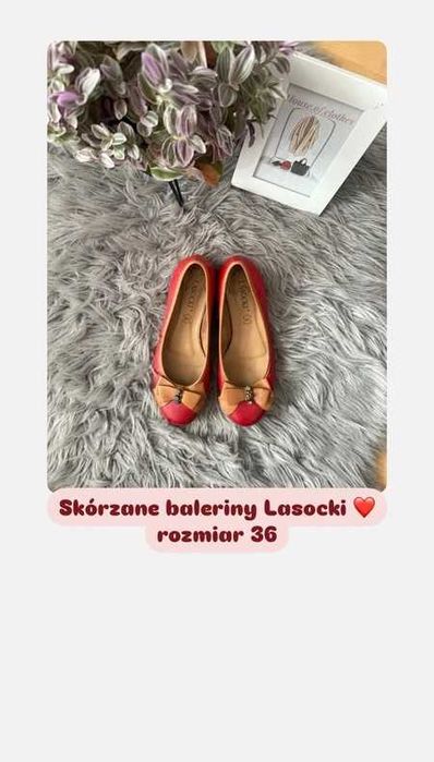 Baleriny vinatege skórzane skóra Boho cottge core coquette Lasocki 36