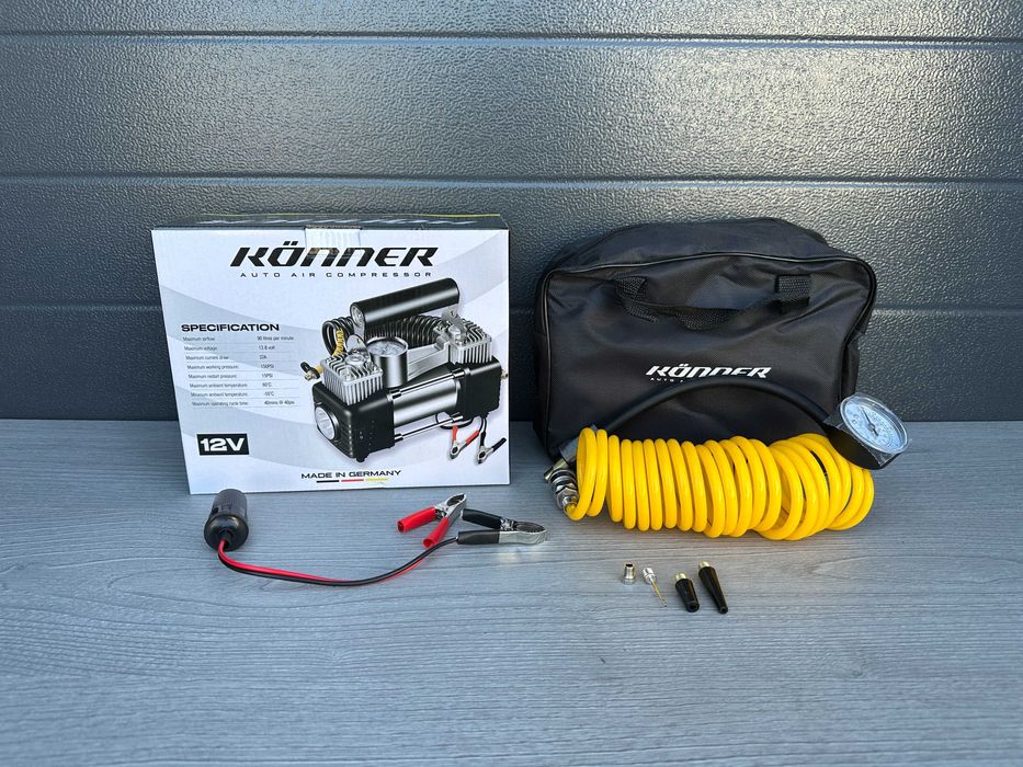 Автомобильный воздушный компрессор для накачки колес Könner 90 FT