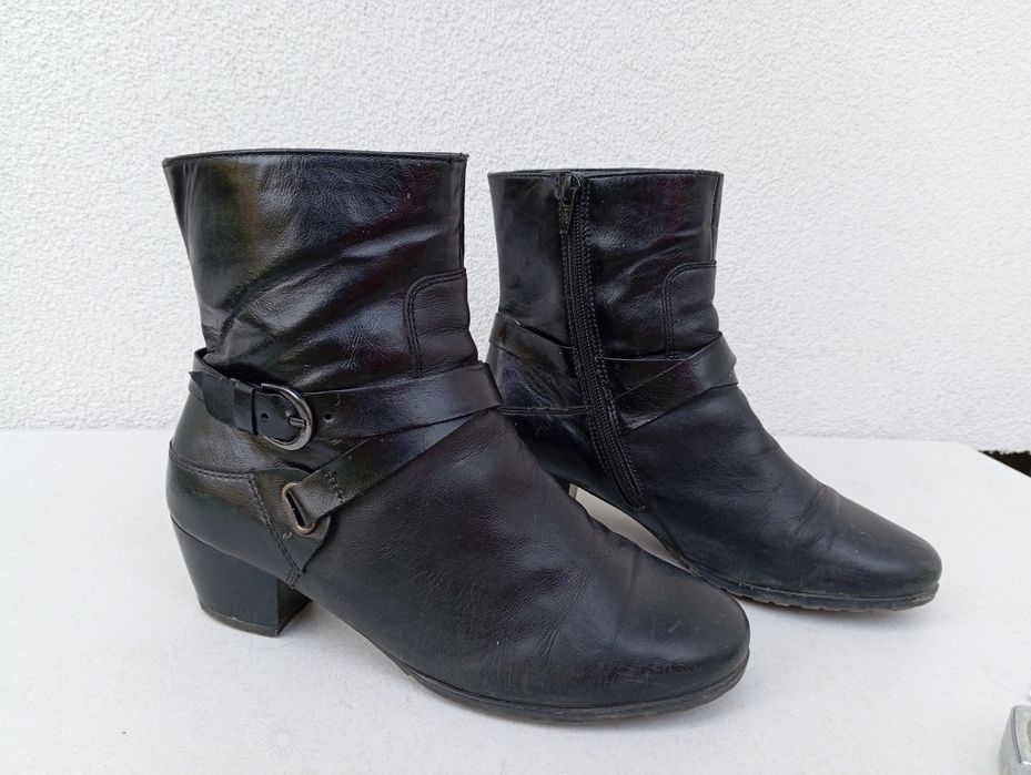 Krótkie skórzane botki r 38