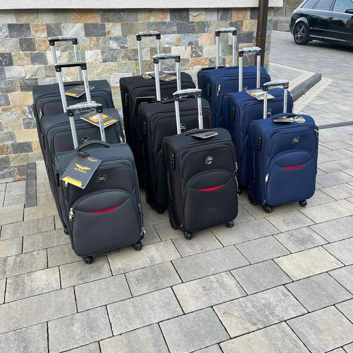 Тканевий чемодан на 4кола + РОЗШИРЕННЯ Дорожная сумка Валіза дорожня