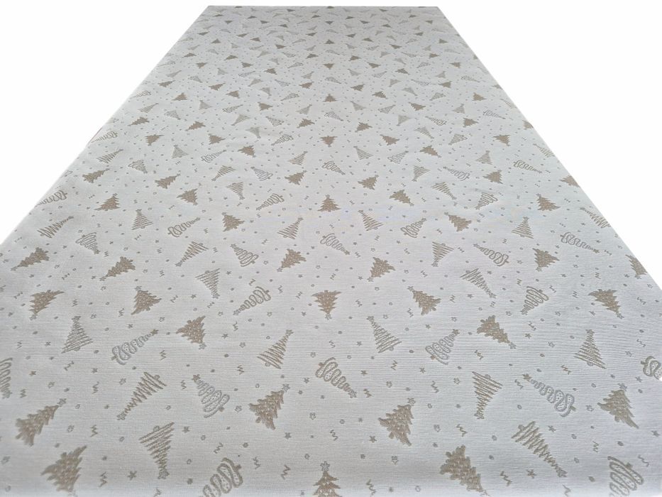 Obrus świąteczny 140x220 ze srebrną nicią LX4