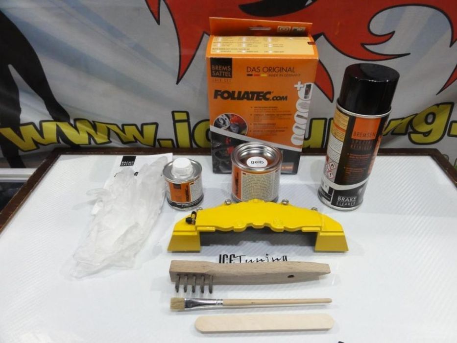 Tinta alta temperatura Foliatec de cor amarelo performance para bombas, pinças