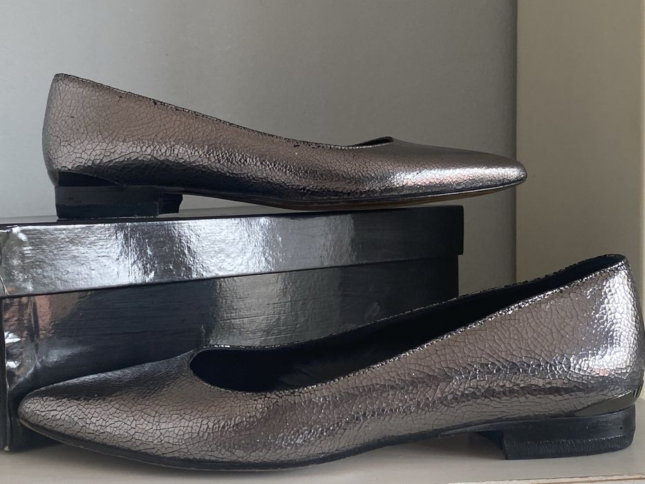 Pinko oryginalne Baleriny skóra  Grey metalik