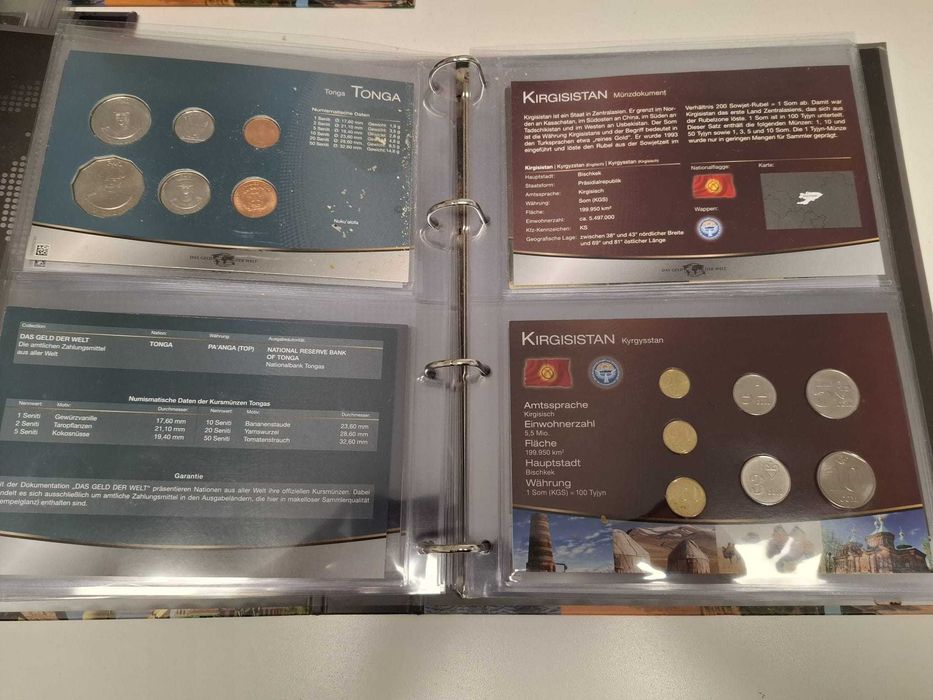 Albumy monet DAS GELD DER WELT, 55 krajów