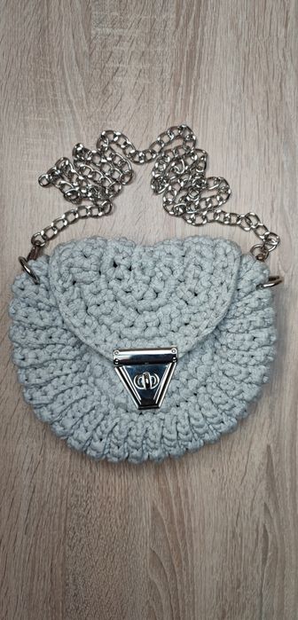Jasno szara torebka Oreo handmade