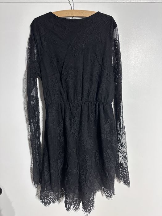 Czarny kombinezon koronka r. XS