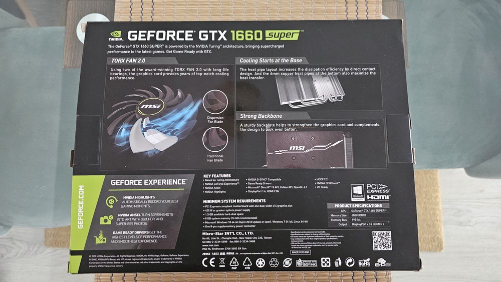 Nvidea MSI GTX 1660 Super Ventus