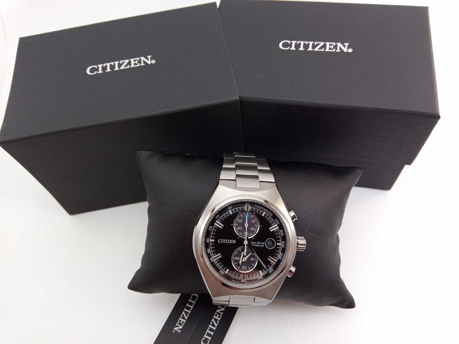 Титановые мужские часы Citizen Eco-Drive CA7090-52E, сапфир, хронограф