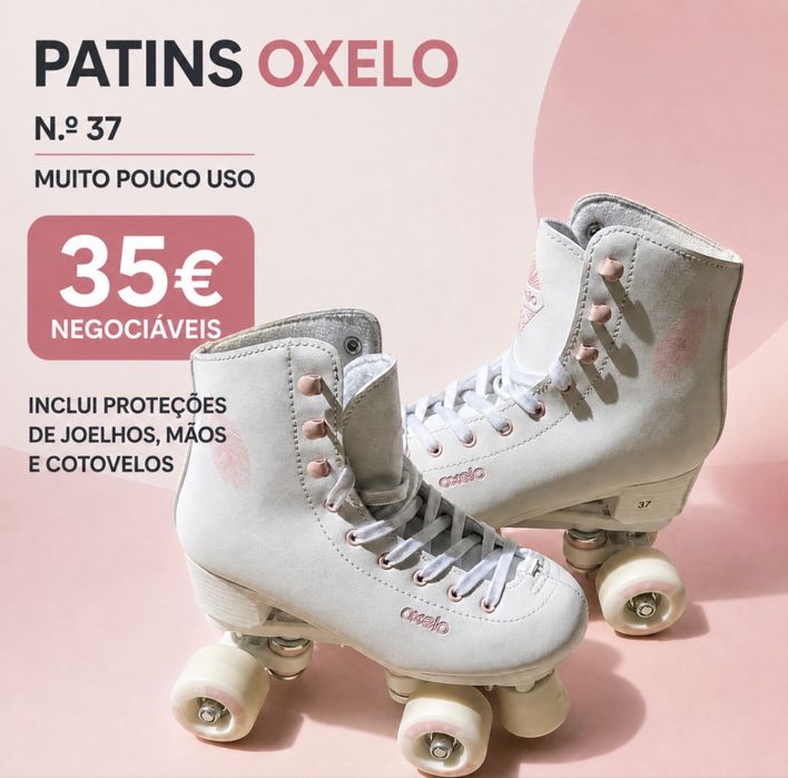 Patins OXELO N.º 37 + Proteções – Pouco uso