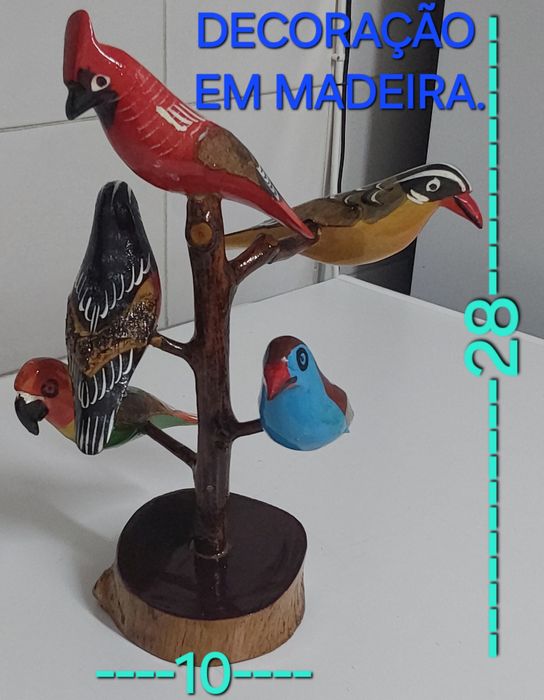 PASSARINHOS NO RAMO, BONITA PEÇA EM MADEIRA.Decoração,Casa,Quarto,Sala