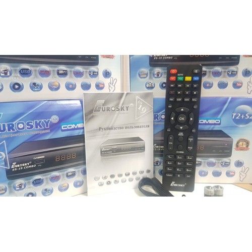 Комбо приемник DVB-T2/C/S2/S тюнер ресивер приставка Т2 EuroSky ES-19