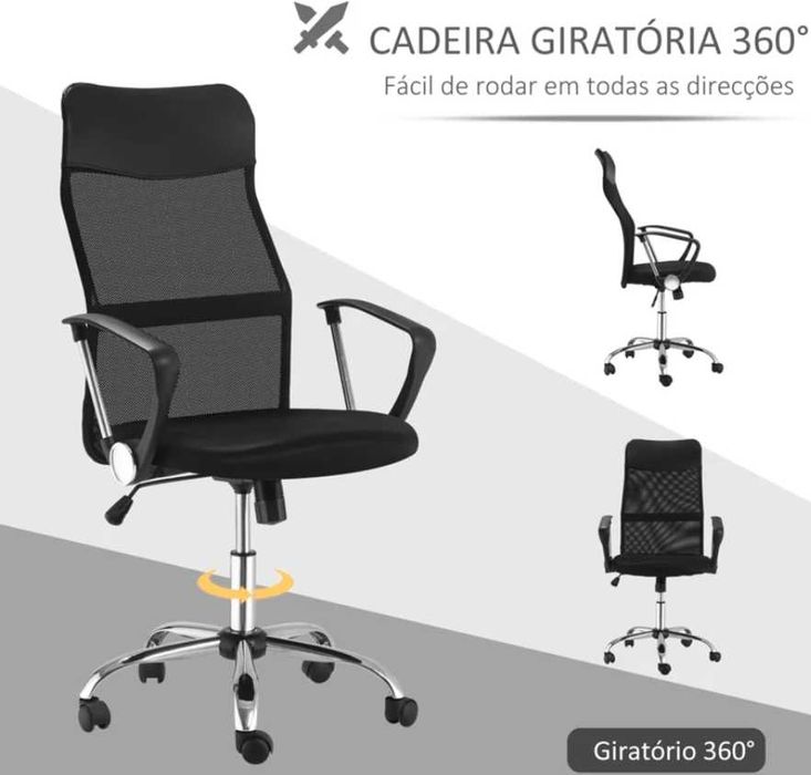 Cadeira de Escritório em tecido Poliéster